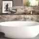 Corian bathroom wood clad spa natural interior design inspiration