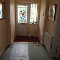 Hall stairs and landing before Juby Interior Design.