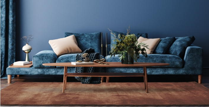 Juby Interior Design by Kirstie. Sitting room interior design scheme using blue hues